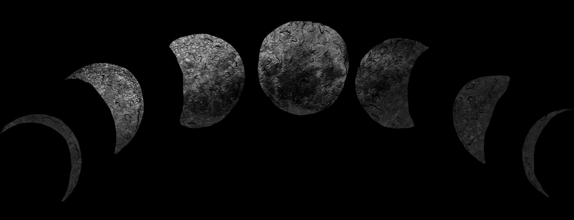 Drawing of a moon cycle