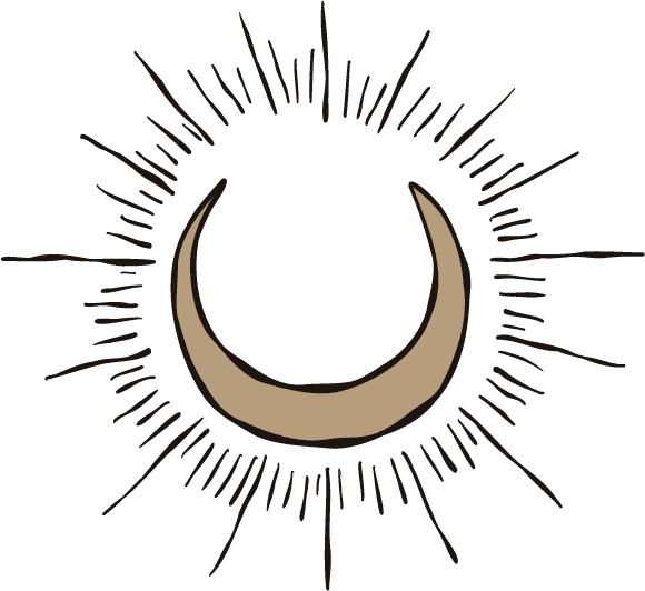 drawing of a moon crescent