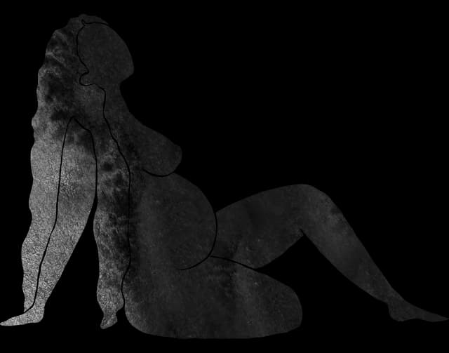 Pregnant person sitting, representing birth support